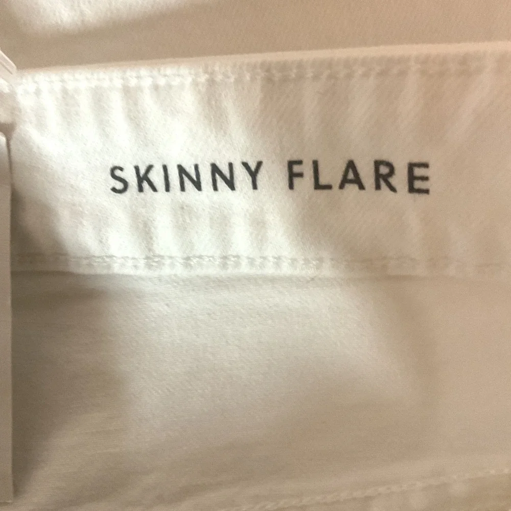 J. Crew Women's Skinny High Rise Stylish Trendy Flared Leg Pants White Sz 30 NWT